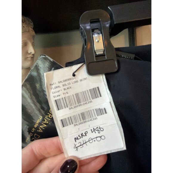 Adriana Degreas Cotton Blend Maxi Skirt Black Womens Size Small - Picture 10 of 10